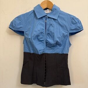 Peppermayo Charcoal Blue Poplin Top NWT XS